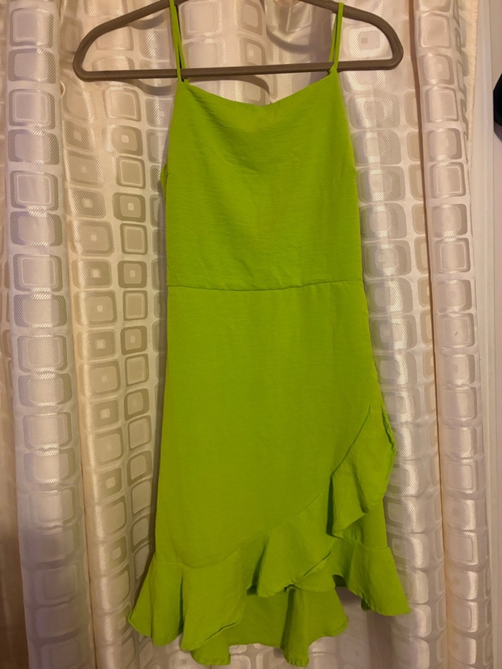 Rolla Coster Bright Lime Green Ruffle Slip Dress